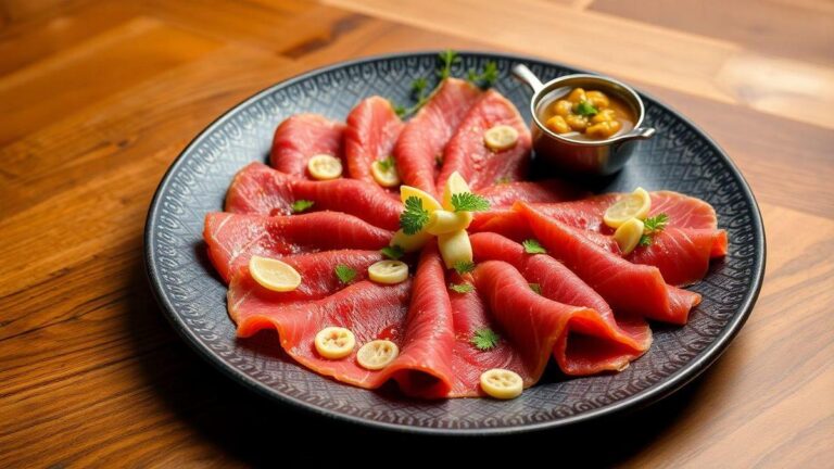 Carpaccio de Carne com Molho de Mostarda: Sabor Inigualável em Preparação Rápida e Sem Cozimento